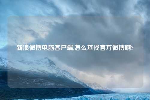 新浪微博电脑客户端,怎么查找官方微博啊?
