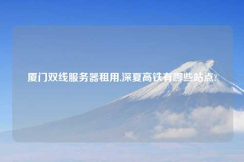 厦门双线服务器租用,深夏高铁有哪些站点?