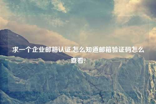 求一个企业邮箱认证,怎么知道邮箱验证码怎么查看?