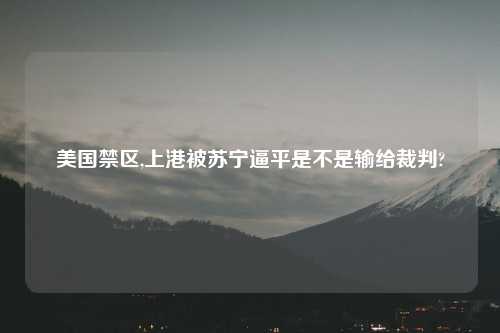 美国禁区,上港被苏宁逼平是不是输给裁判?