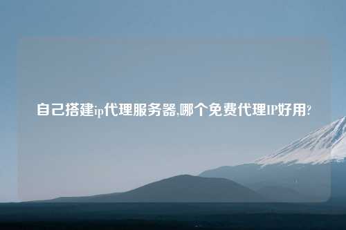 自己搭建ip代理服务器,哪个免费代理IP好用?