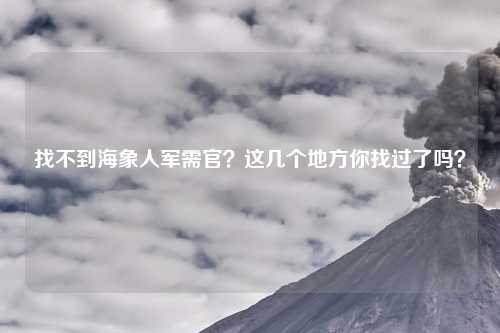 找不到海象人军需官？这几个地方你找过了吗？