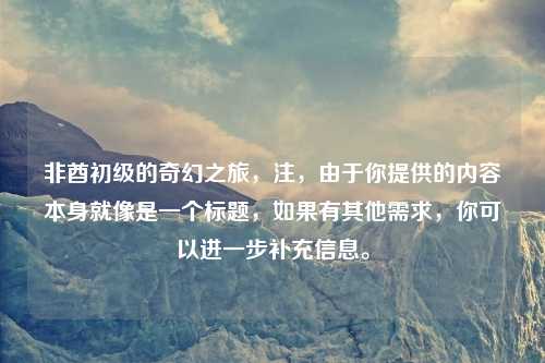 非酋初级的奇幻之旅，注，由于你提供的内容本身就像是一个标题，如果有其他需求，你可以进一步补充信息。
