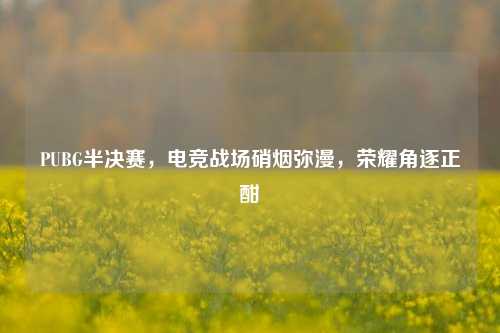 PUBG半决赛，电竞战场硝烟弥漫，荣耀角逐正酣