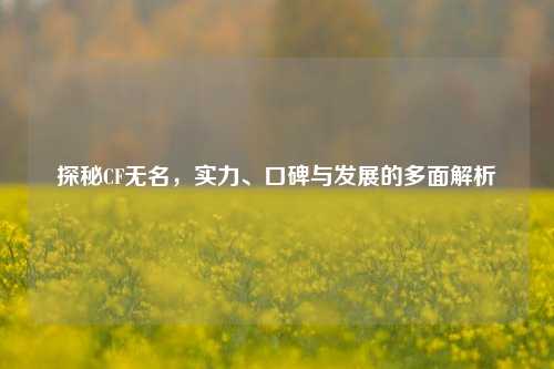 探秘CF无名，实力、口碑与发展的多面解析