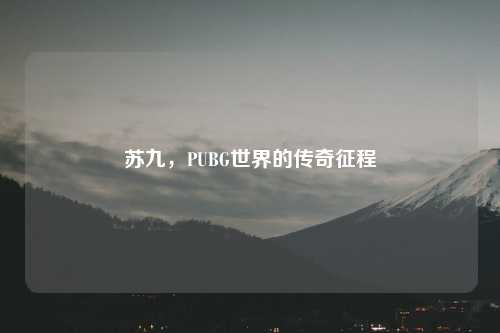 苏九，PUBG世界的传奇征程