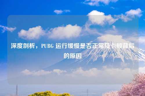 深度剖析，PUBG 运行缓慢是否正常及卡顿背后的原因