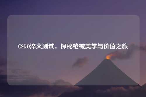 CSGO淬火测试，探秘枪械美学与价值之旅