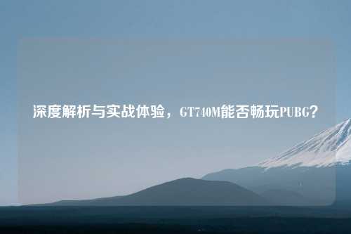 深度解析与实战体验，GT740M能否畅玩PUBG？