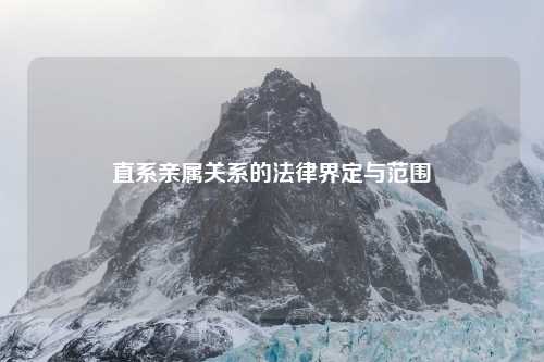 直系亲属关系的法律界定与范围