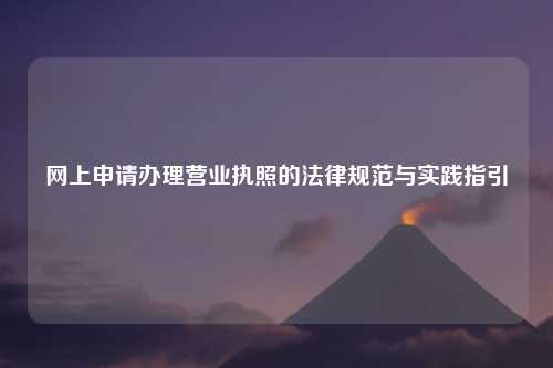 网上申请办理营业执照的法律规范与实践指引