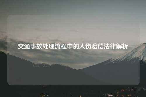 交通事故处理流程中的人伤赔偿法律解析