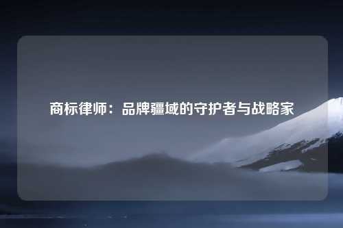 商标律师：品牌疆域的守护者与战略家