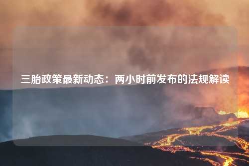 三胎政策最新动态：两小时前发布的法规解读